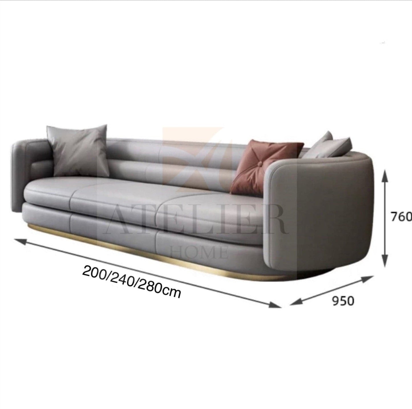Home Atelier Gwenia Sectional Curve Chaise Sofa
