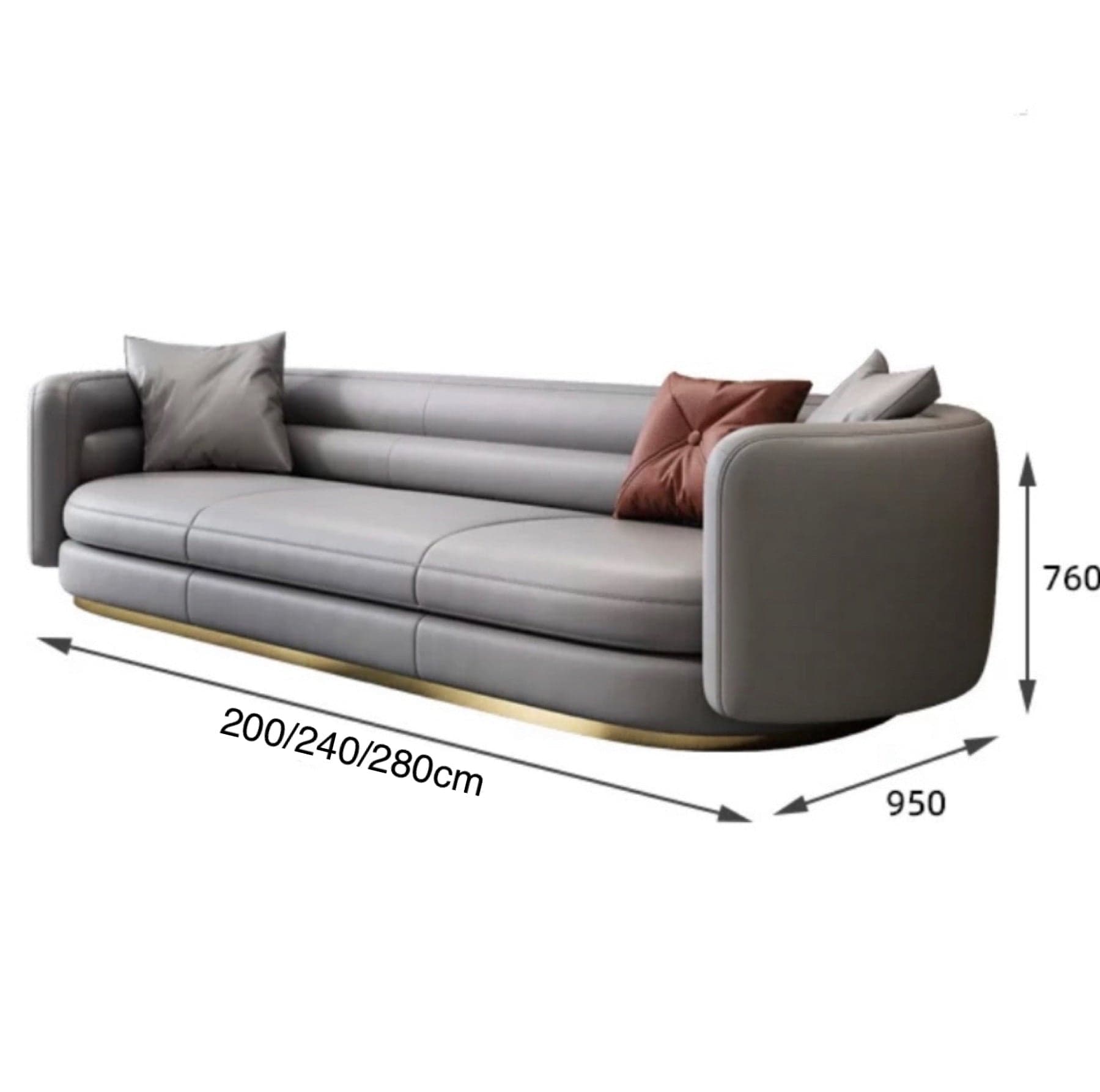 Home Atelier Gwenia Sectional Curve Chaise Sofa