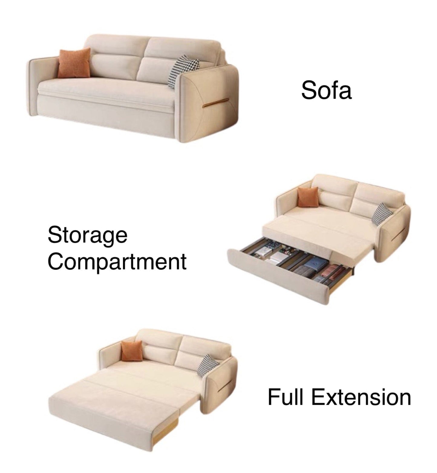 Home Atelier Hazel Scratch Resistant Storage Sofa Bed