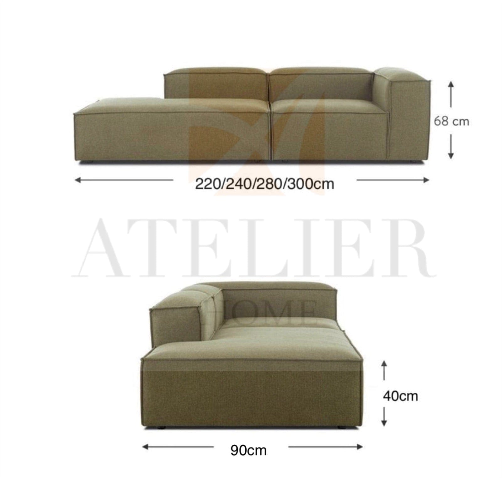 Home Atelier Herald Side Chaise Sofa