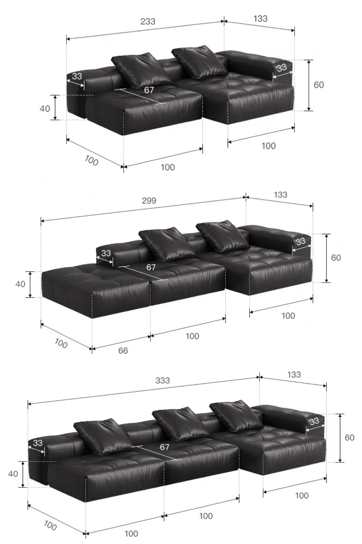 Home Atelier Hillford Scratch Resistant Leather Sofa