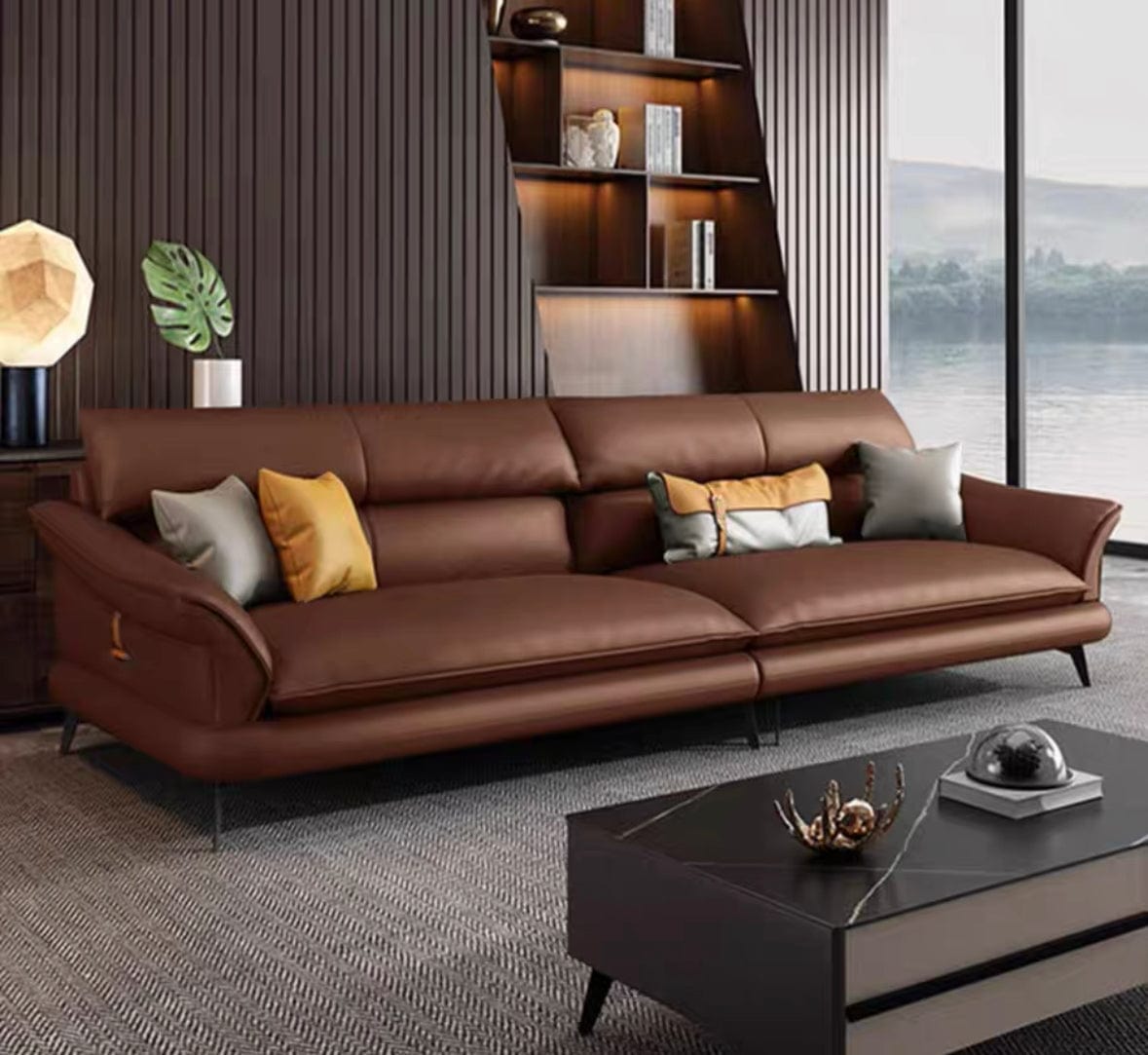 Home Atelier Hugh Genuine Cowhide Leather Sofa