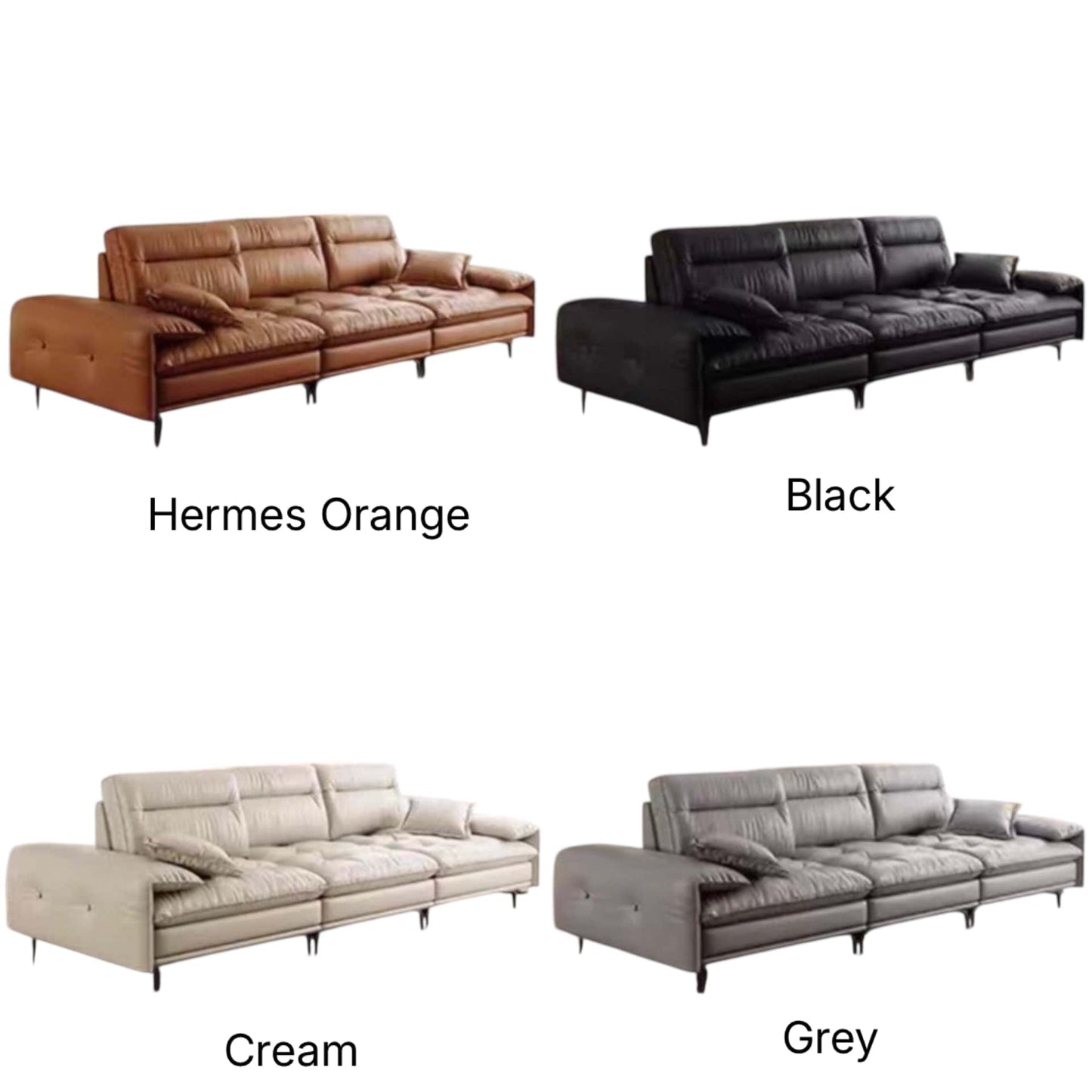 Home Atelier Inoka Sectional Leather Sofa with Adjustable Backrest