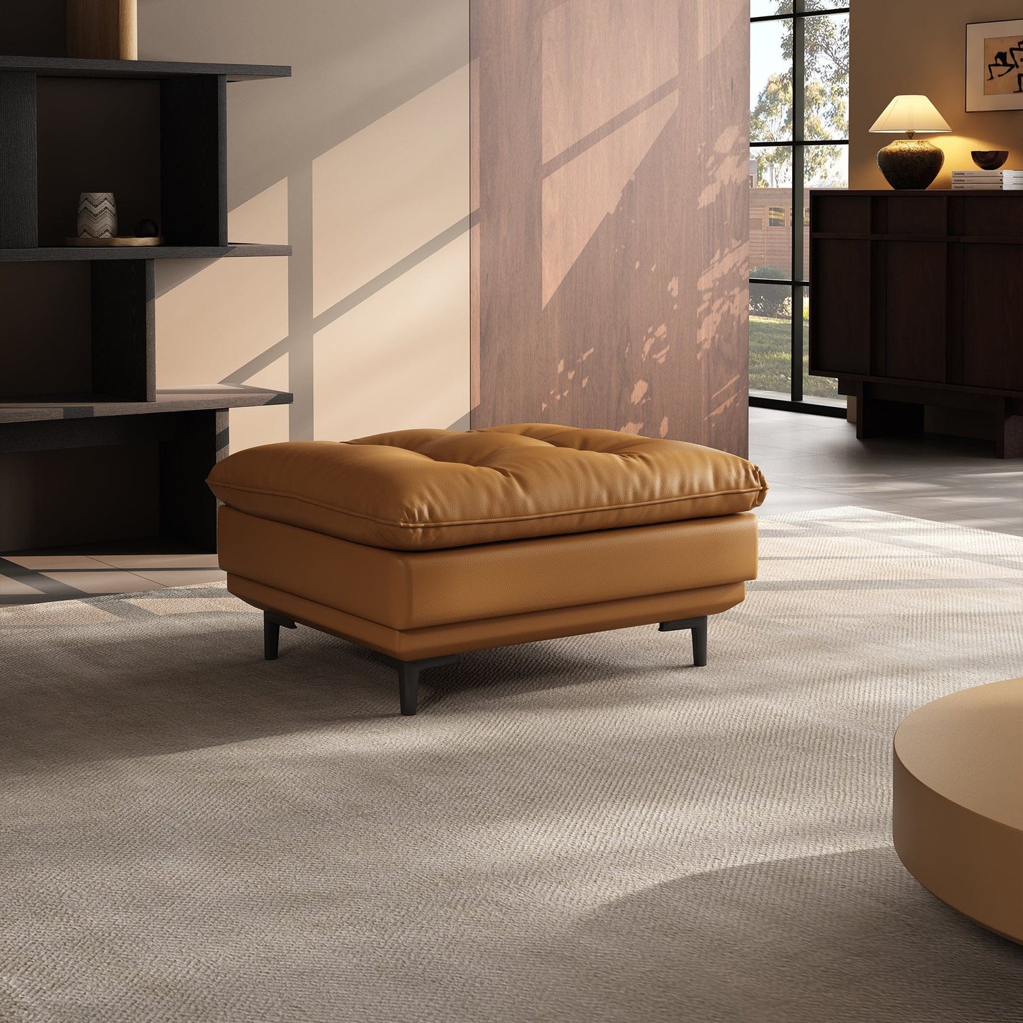 Home Atelier Inoka Sectional Leather Sofa with Adjustable Backrest