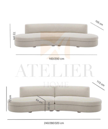 Home Atelier Isen Performance Boucle Sectional Curve Sofa