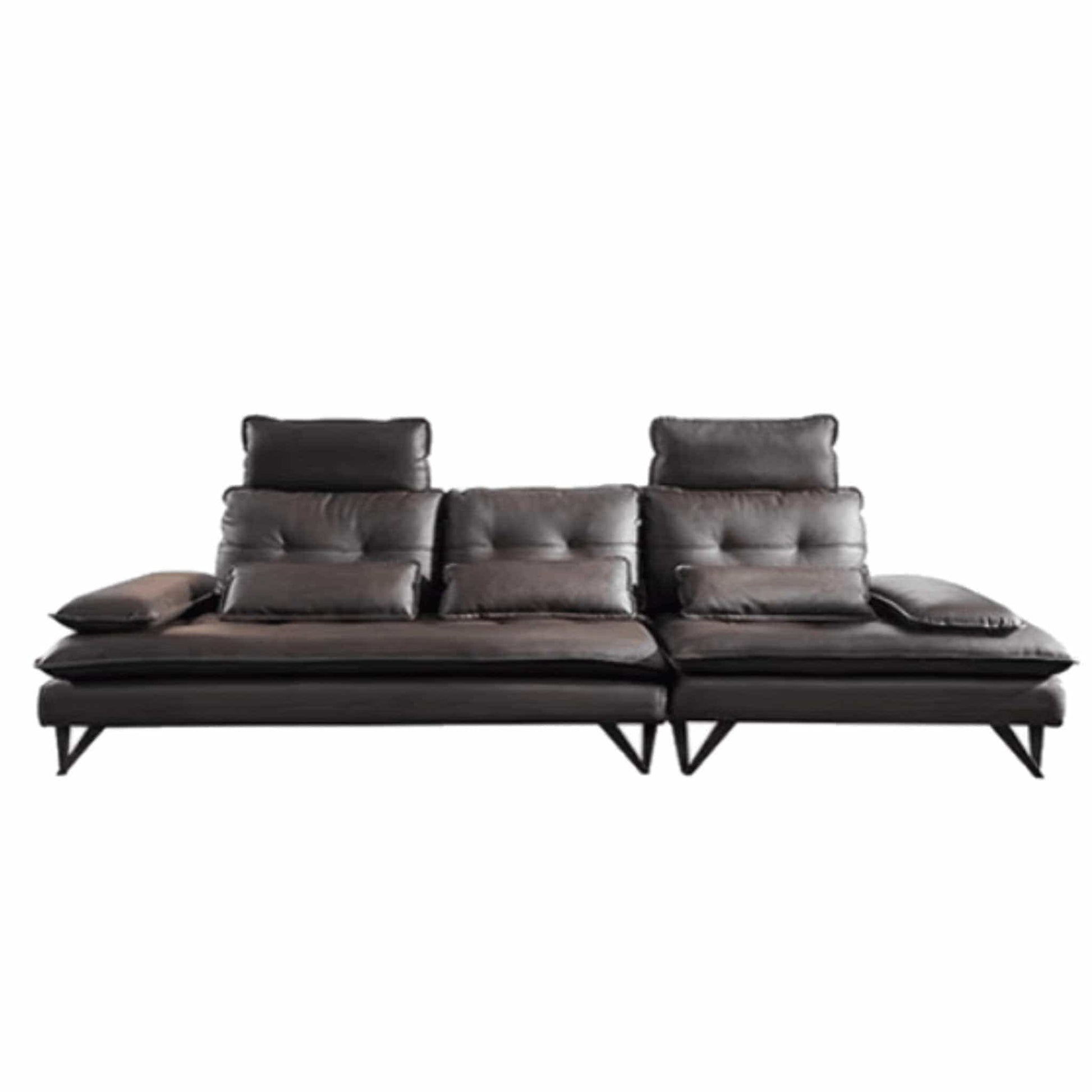 Home Atelier Italian Genuine Cowhide Leather / 1 seater/ Length 140cm / Black Moretti Slider Sofa