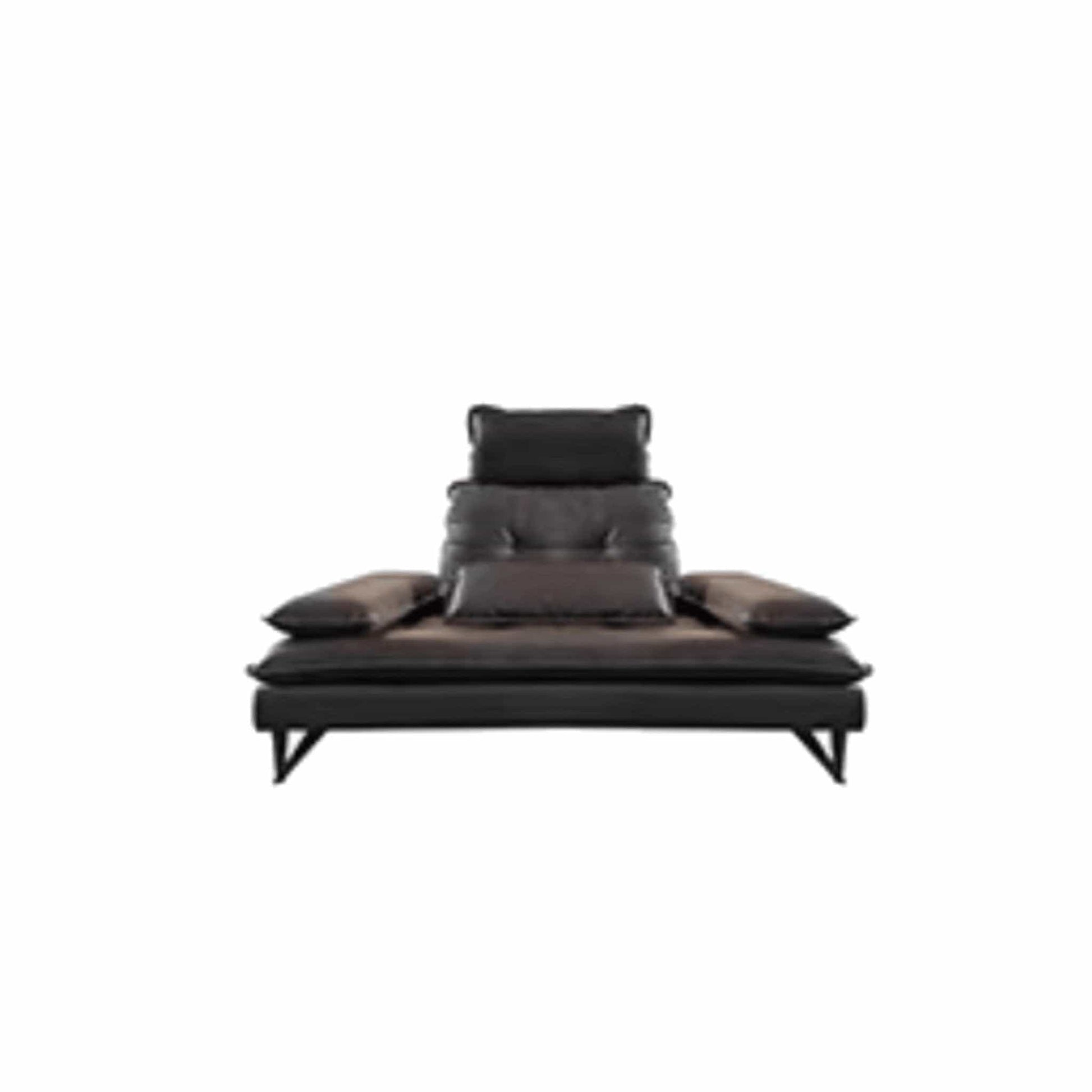 Home Atelier Italian Genuine Cowhide Leather / 1 seater/ Length 140cm / Dark Grey Moretti Slider Sofa