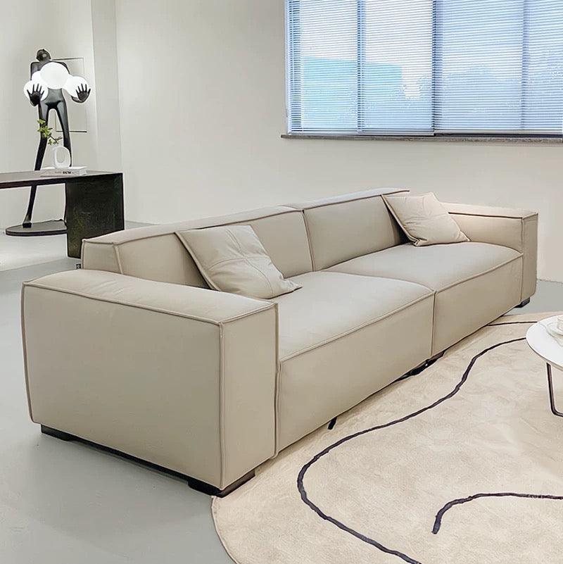 Home Atelier Italian Genuine Cowhide Leather / 1 seater / White Aureus Leather Sofa