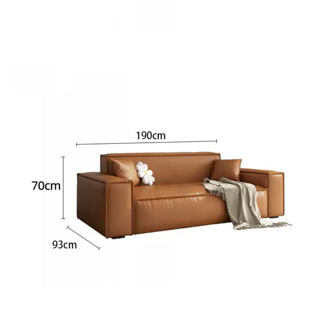 Home Atelier Italian Genuine Cowhide Leather / 2.5 seater/ Length 190cm / Camel Aureus Leather Sofa