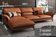 Home Atelier Italian Genuine Cowhide Leather / 3 seater L-shape/ Length 298cm / Camel Luke Sofa