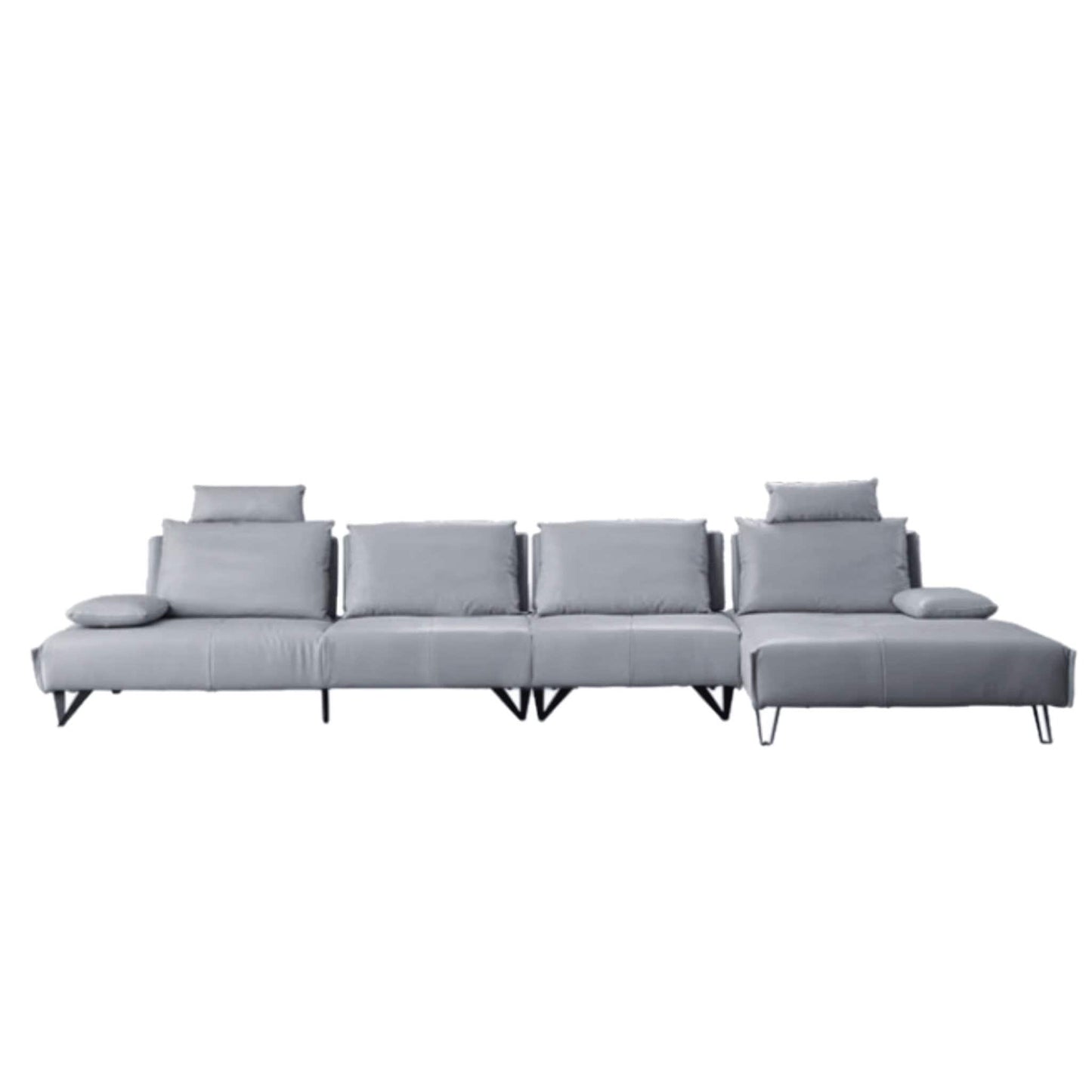 Home Atelier Italian Genuine Cowhide Leather / 4 seater L-shape/ Length 420cm / Black Tallini L-shape Slider Sofa