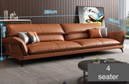Home Atelier Italian Genuine Cowhide Leather / 4 seater/ Length 280cm / Dark Grey Luke Sofa