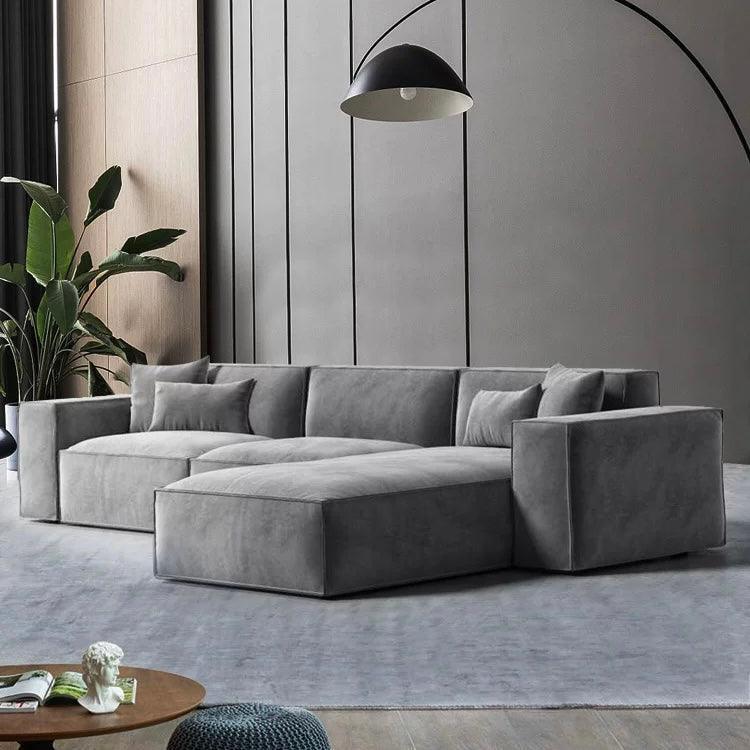 Home Atelier Italian Velvet Fabric / 1 seater / Cream Aureus Sectional Velvet Sofa