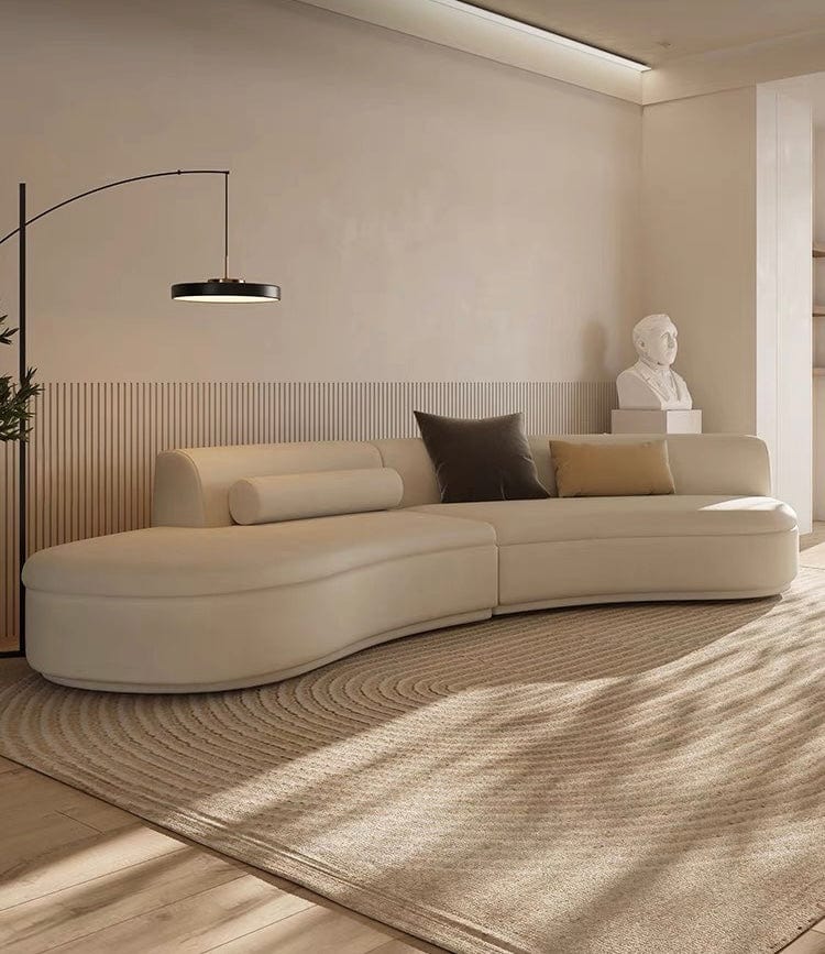 Home Atelier Italian Velvet Fabric / 4 seater/ Length 240cm ( 2 modular units) / Hermes Orange Parker Scratch Resistant Sectional Curve Sofa