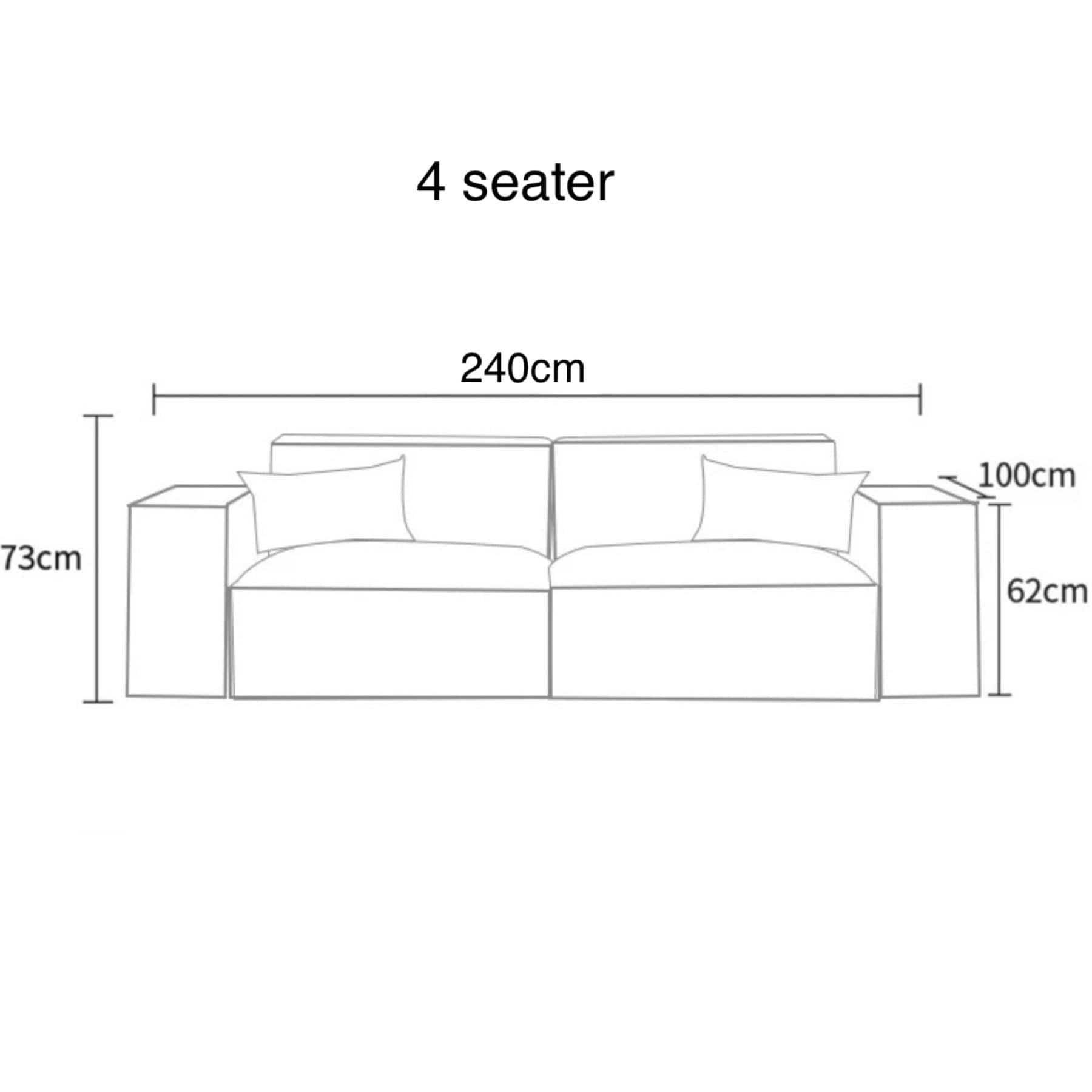 Home Atelier Italian Velvet Fabric / 4 seater/ Length 240cm / Cream Aureus Sectional Velvet Sofa