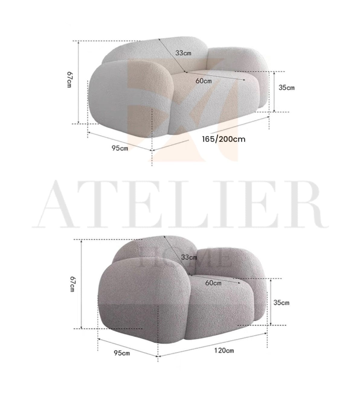 Home Atelier Jacque Performance Boucle Curve Sofa