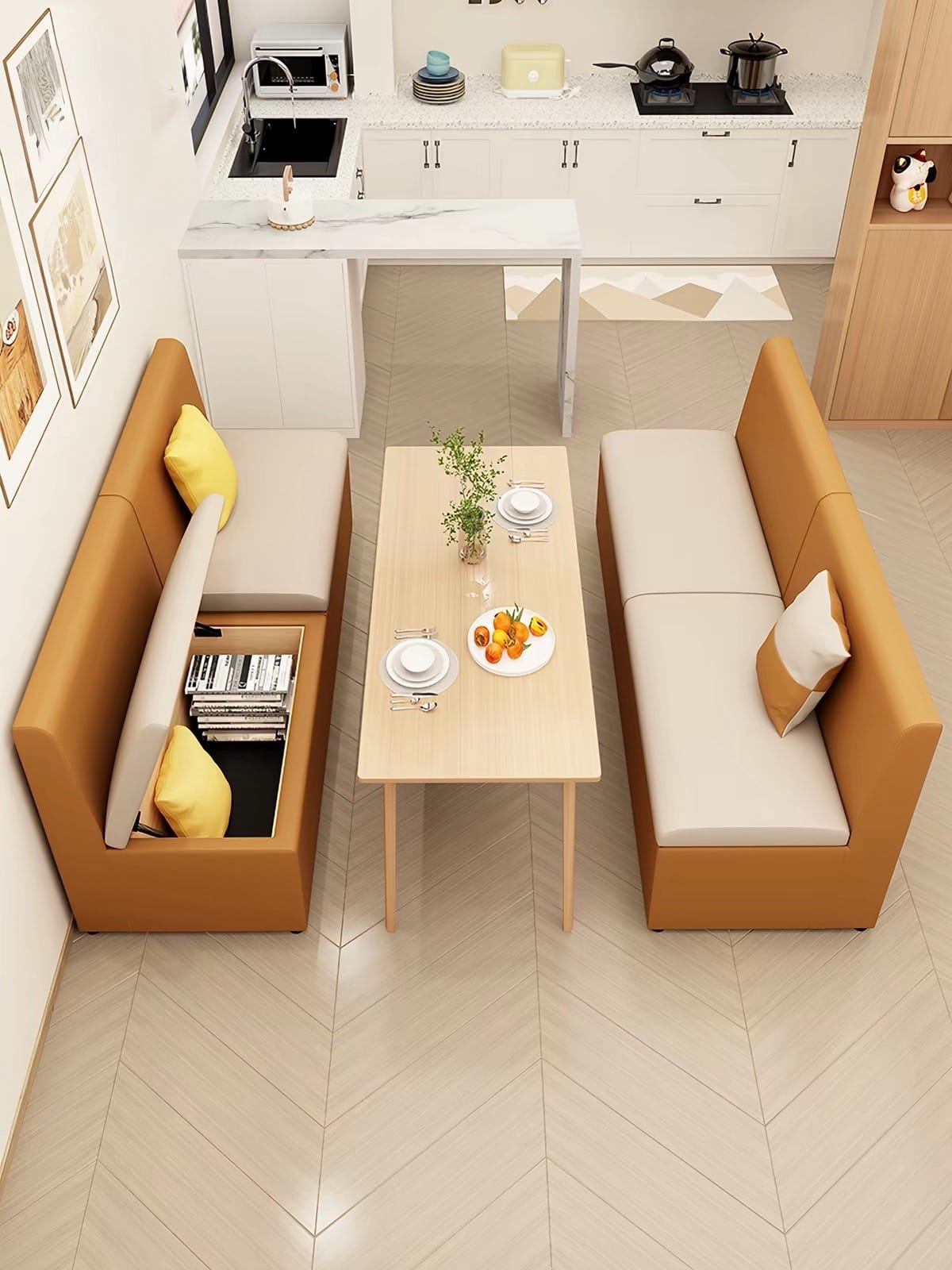 Home Atelier Janette Customise Dual Colour Dining Storage Bench