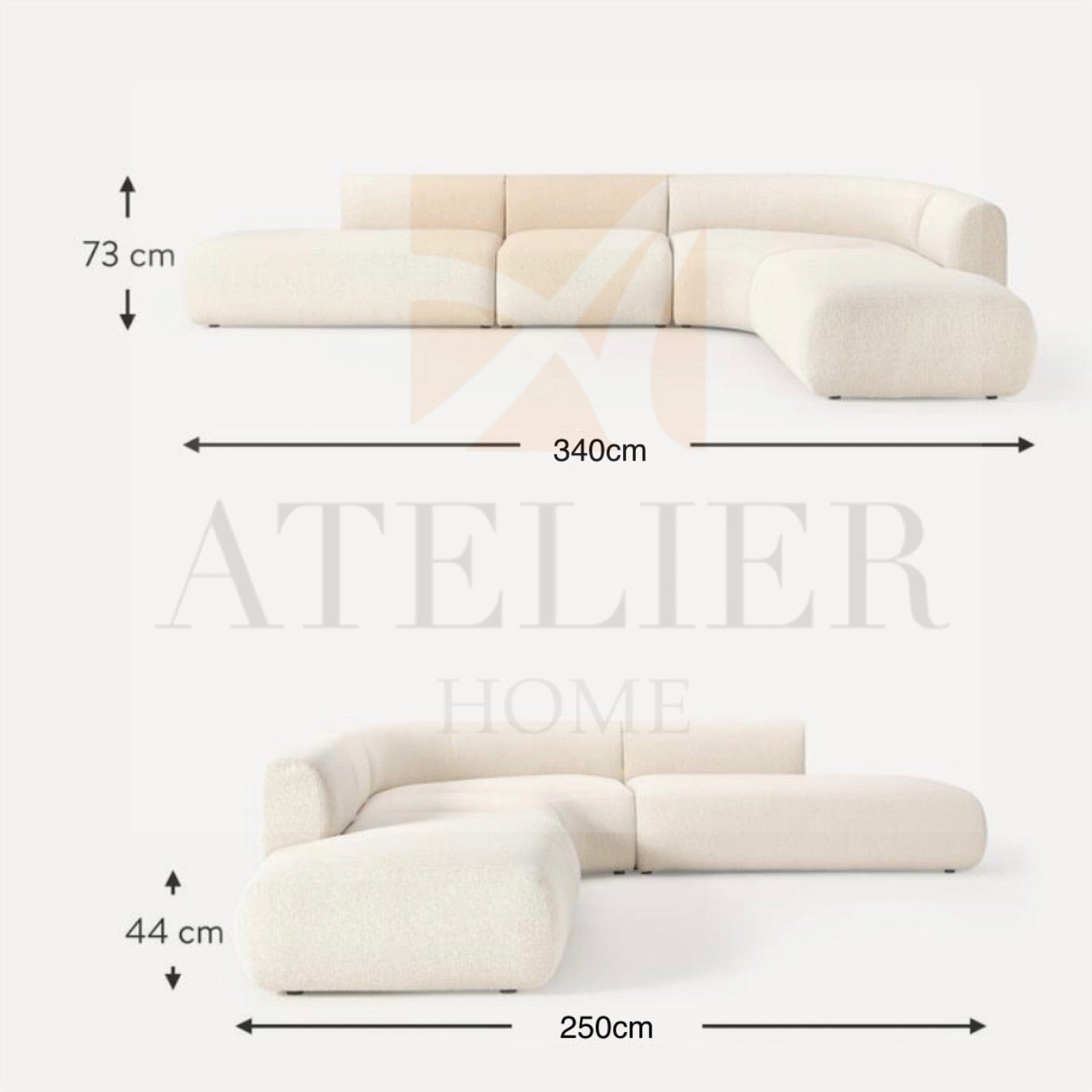 Home Atelier Jardin Sectional  Curve Sofa