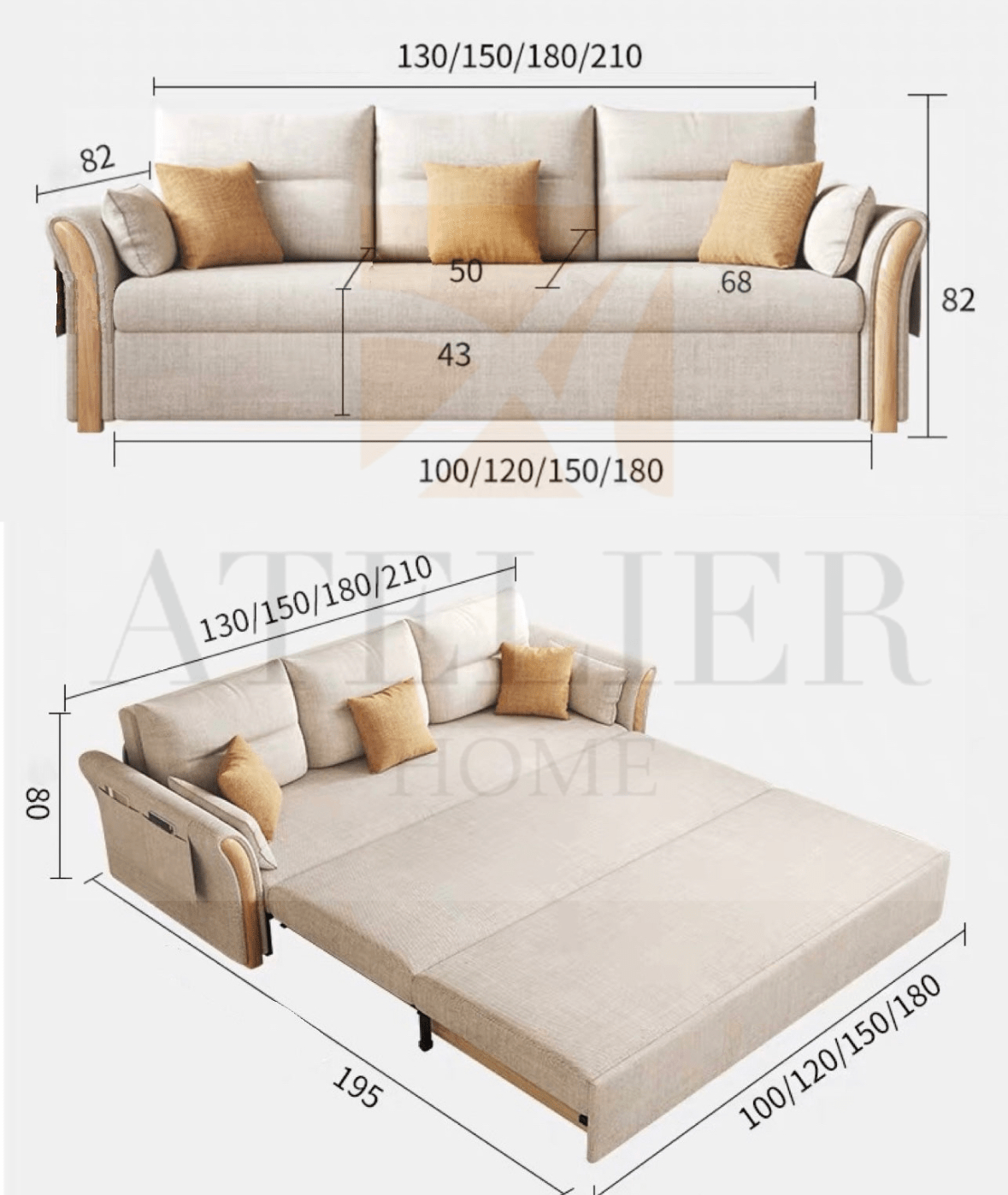 Home Atelier Jayden Storage Sofa Bed