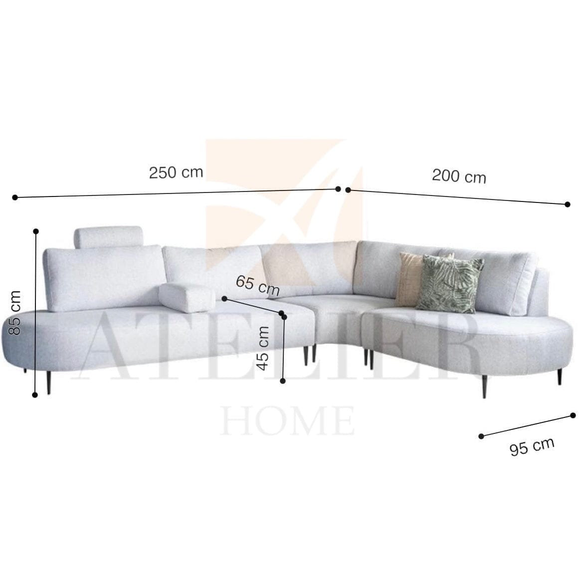 Home Atelier Jena Sectional Curve Sofa