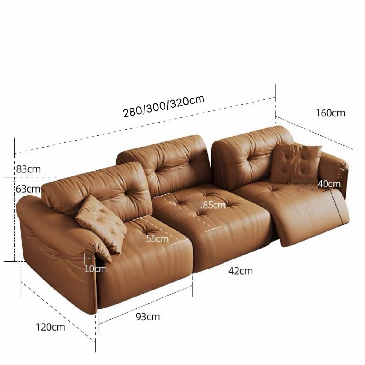 Home Atelier Jenken Scratch Resistant Backrest Slider Sofa (Copy)
