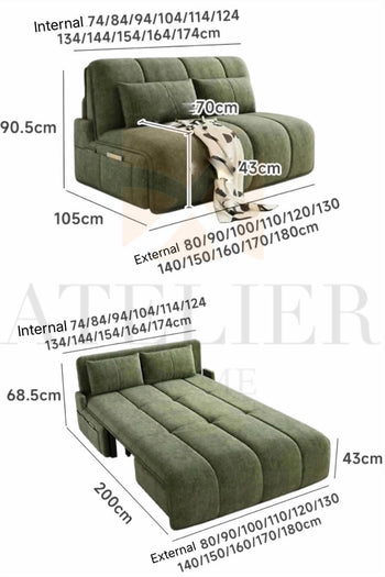 Home Atelier Jenkin Electric Extendable Sofa Bed