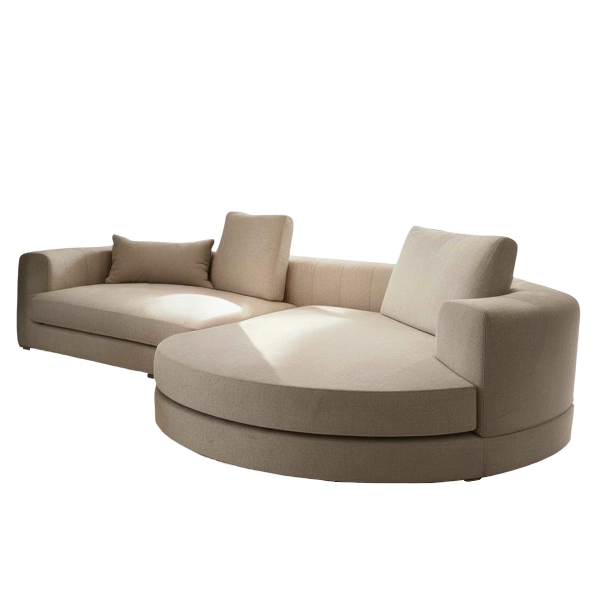 Home Atelier Jerona Designer Sectional Round Chaise Sofa