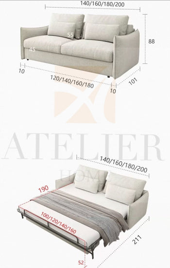 Home Atelier Jervois Foldable Sofa Bed with Mattress
