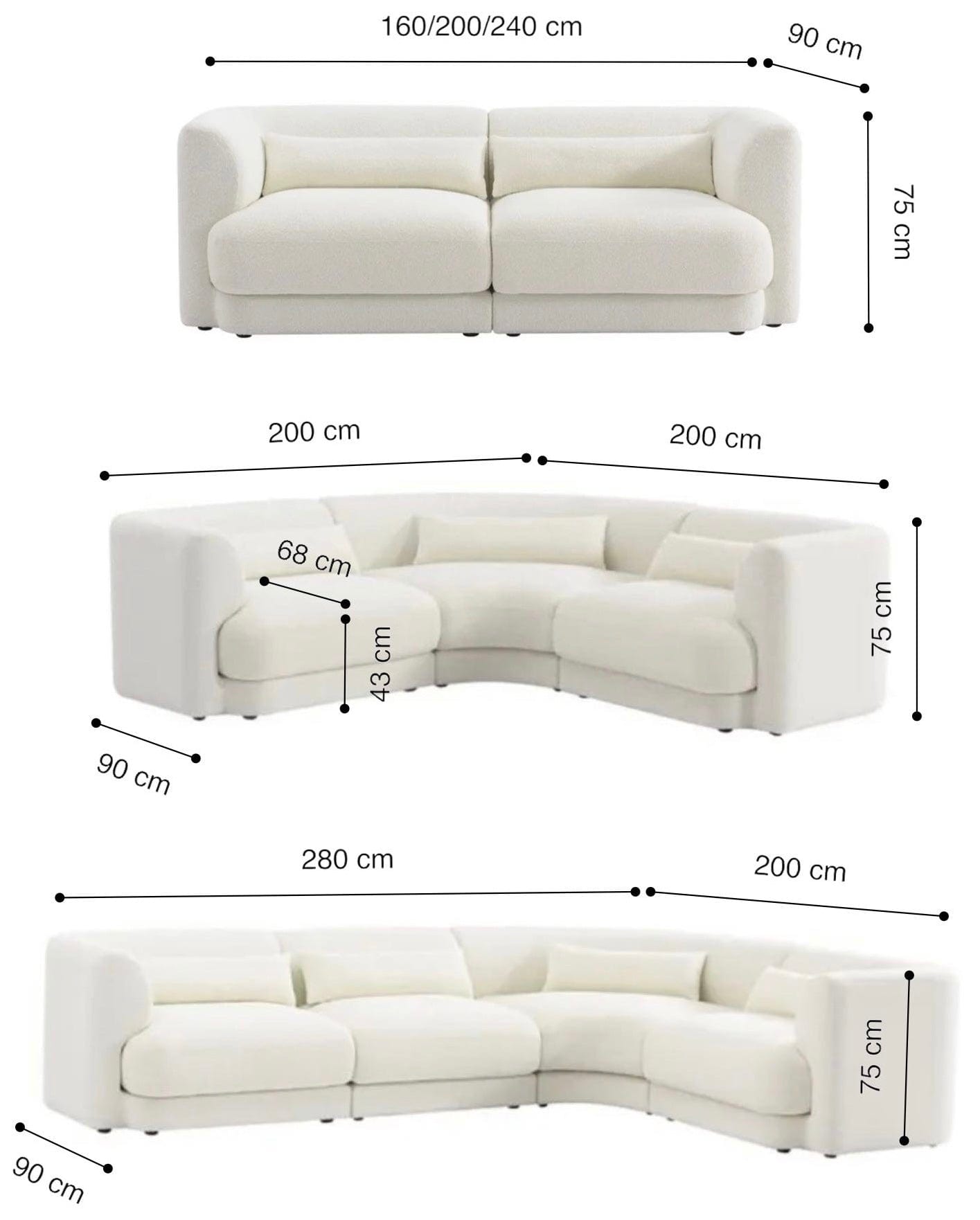 Home Atelier Jim Boucle Curve Sofa