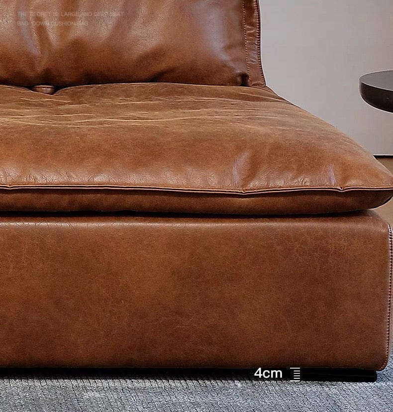 Home Atelier Joan Scratch Resistant Backrest Slider Leather Sofa