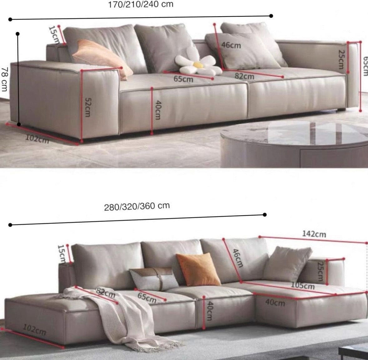 Home Atelier Jonathan Scratch Resistant Sectional Leather Sofa