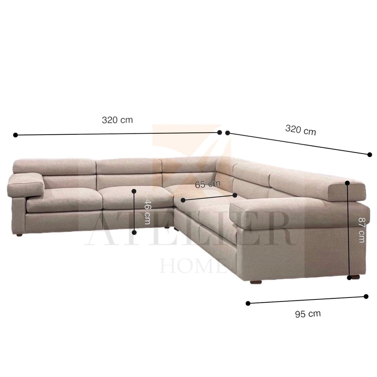 Home Atelier Jordan Sectional L-shape Sofa