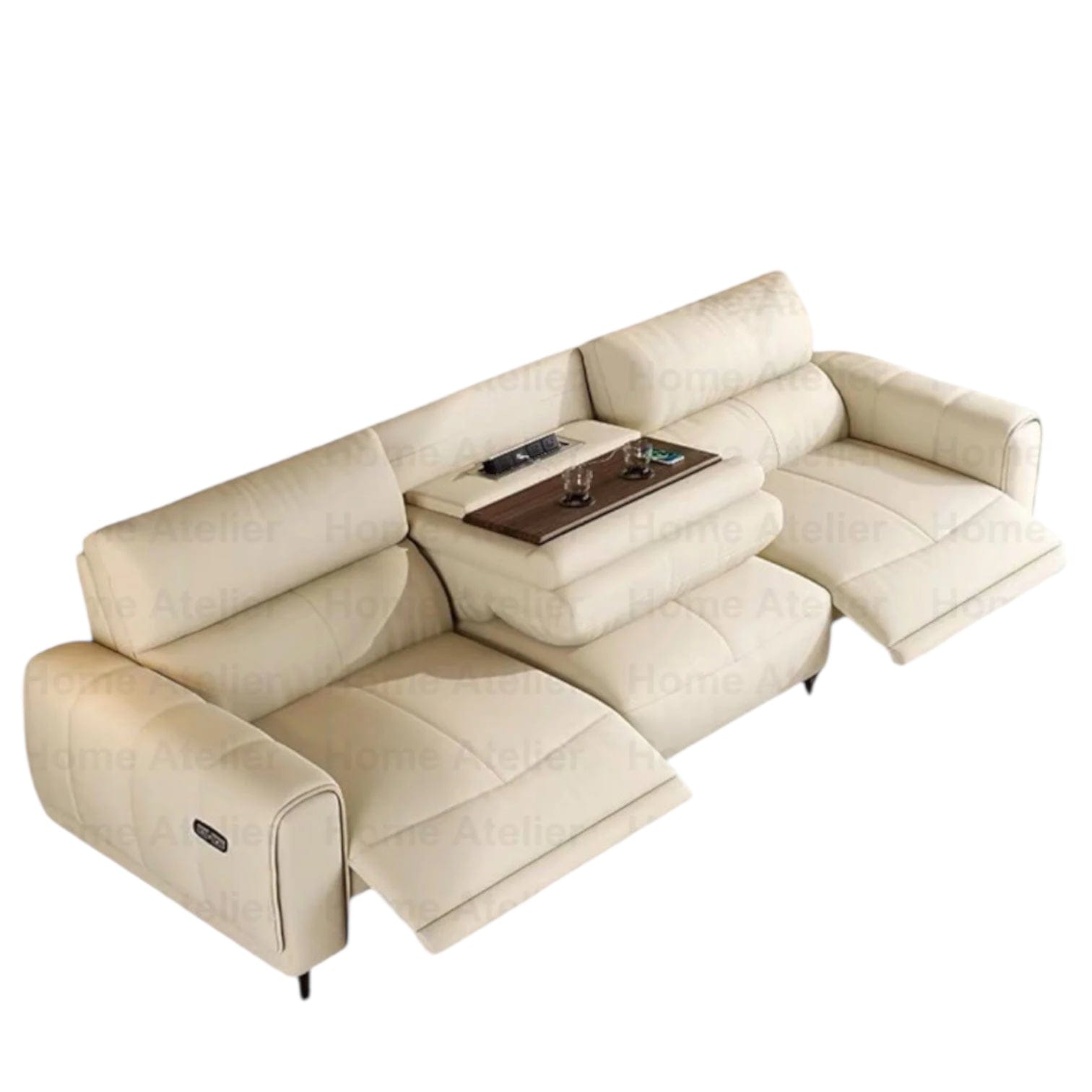 Home Atelier Josh Genuine Cowhide Leather Electric Recliner Sofa