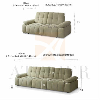 Home Atelier Joubert Scratch Resistant Electric Extendable Sofa Bed