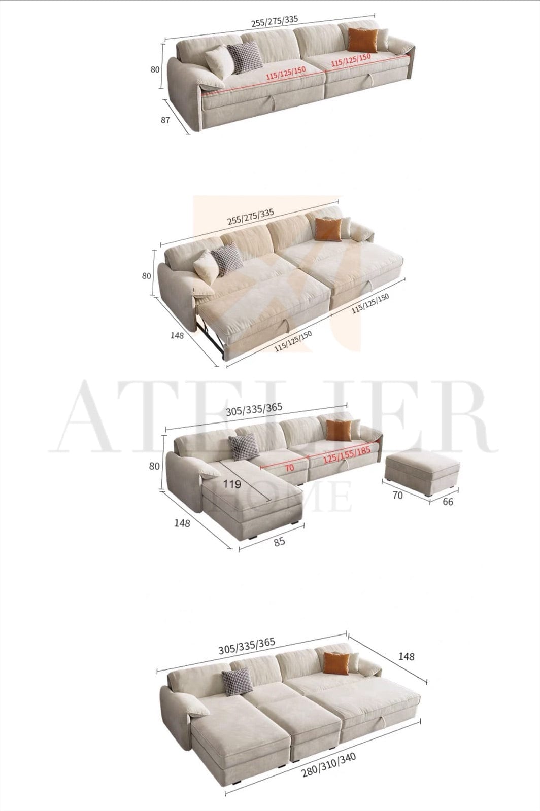 Home Atelier Kanita Scratch Resistant Sofa Bed