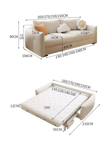Home Atelier Karen Foldable Sofa Bed with Mattress