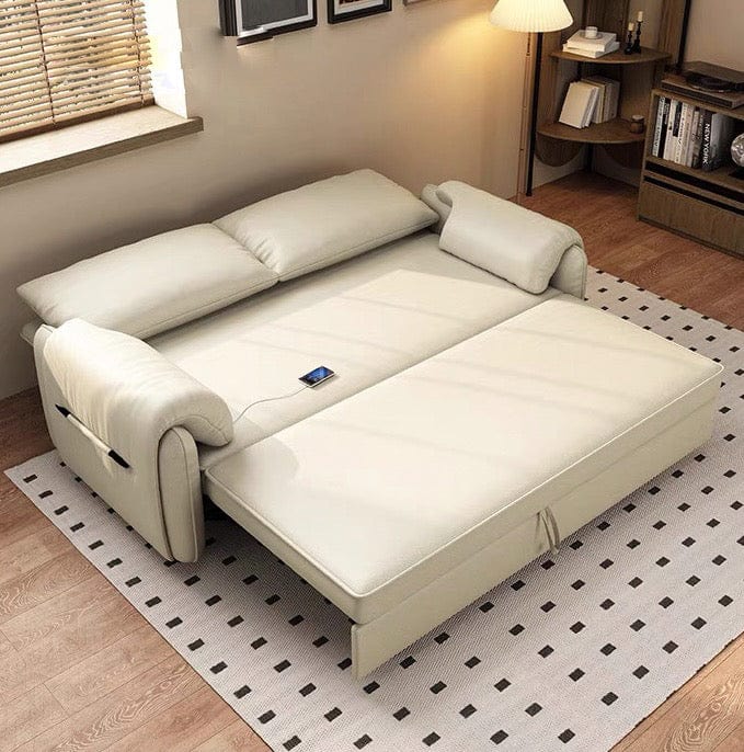 Home Atelier Kayden Scratch Resistant Leather Storage Sofa Bed