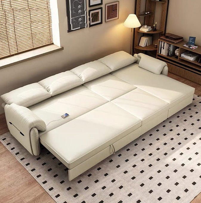 Home Atelier Kayden Scratch Resistant Leather Storage Sofa Bed