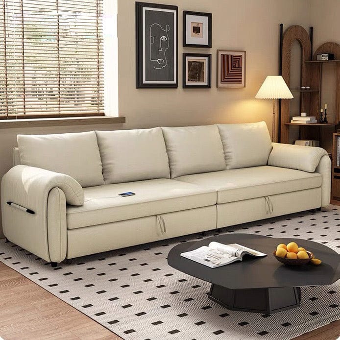 Home Atelier Kayden Scratch Resistant Leather Storage Sofa Bed