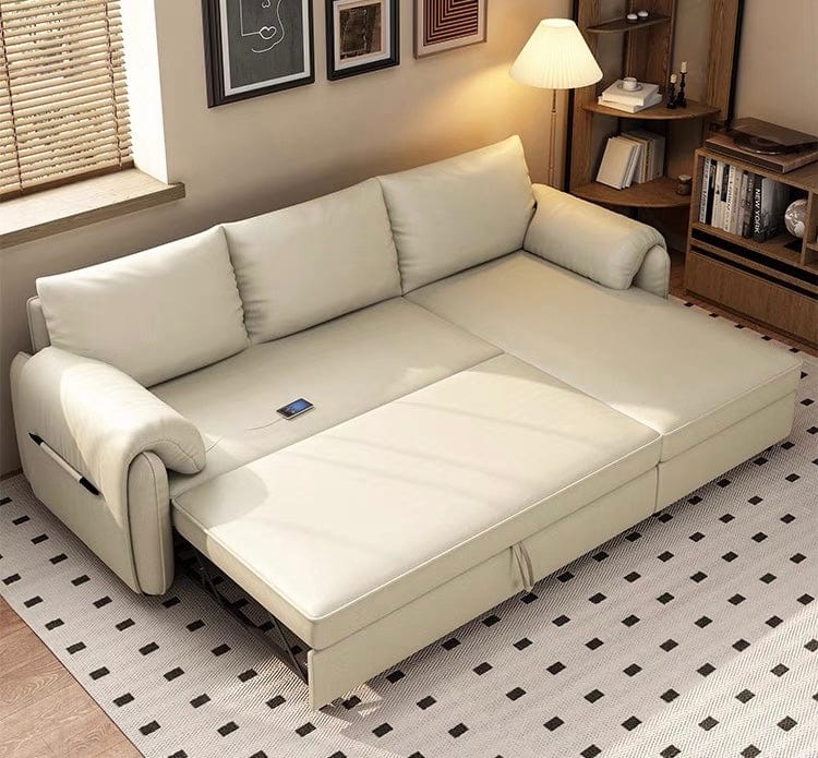 Home Atelier Kayden Scratch Resistant Leather Storage Sofa Bed