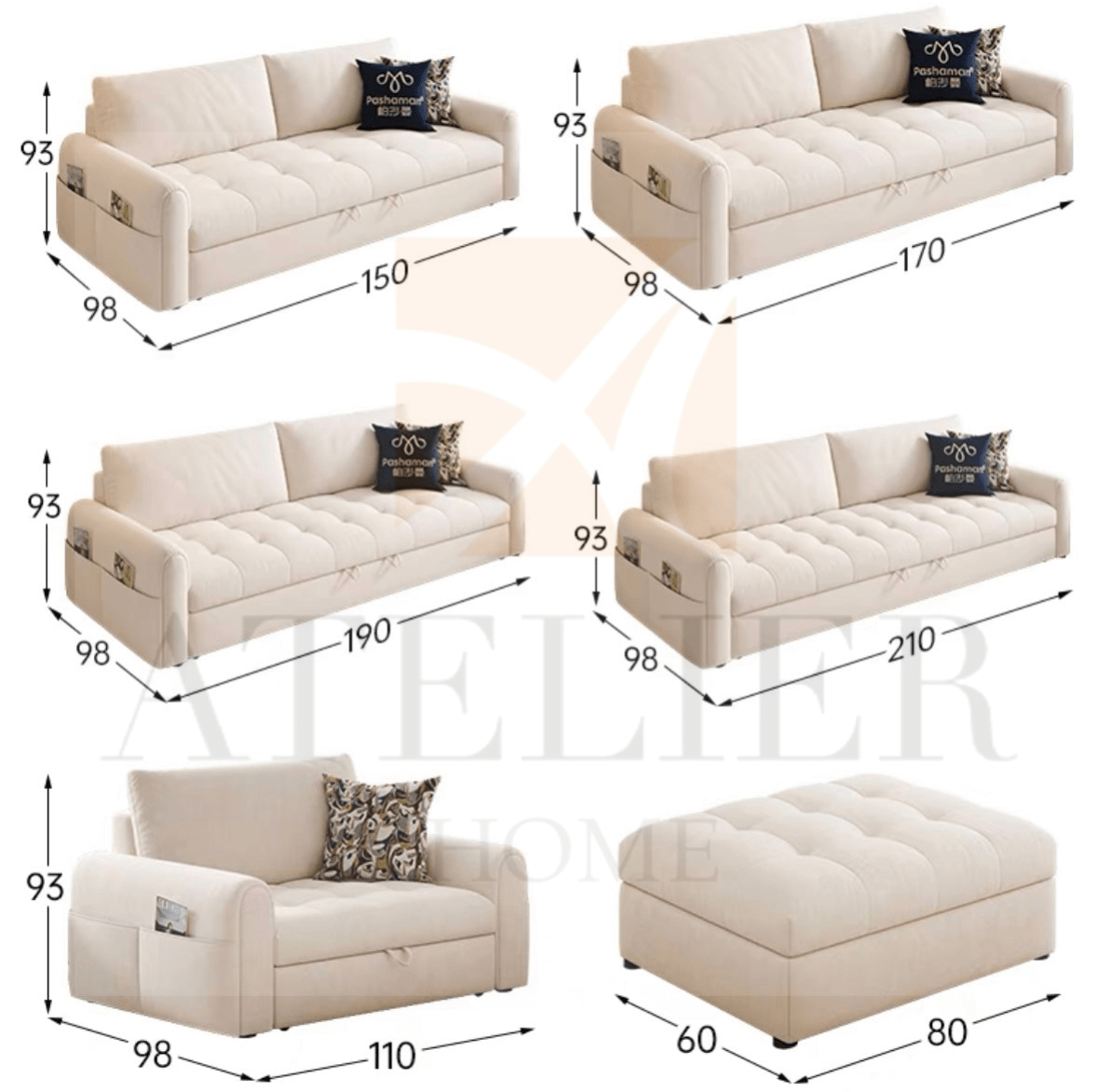 Home Atelier Kayle Scratch Resistant Sofa Bed