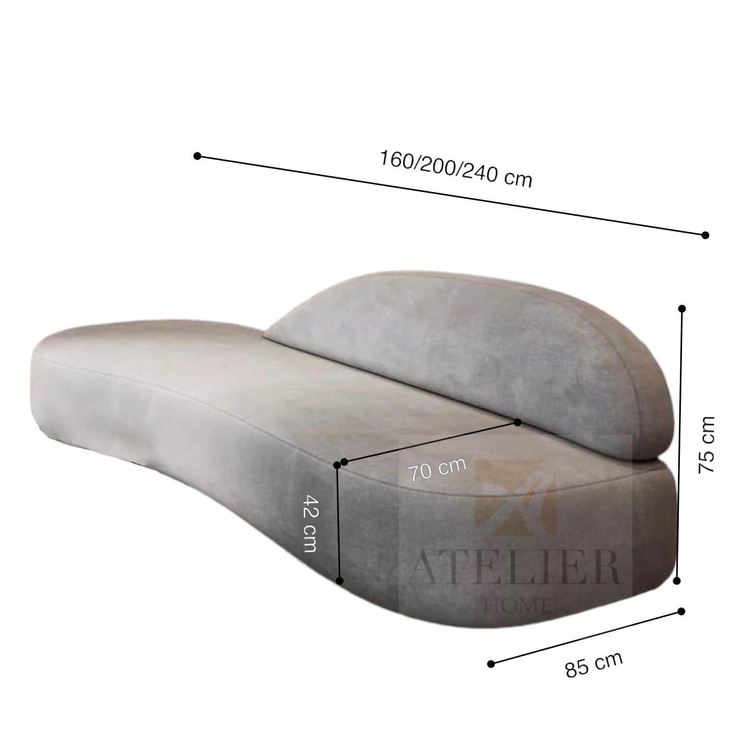 Home Atelier Kenneth Scratch Resistant Curve Sofa
