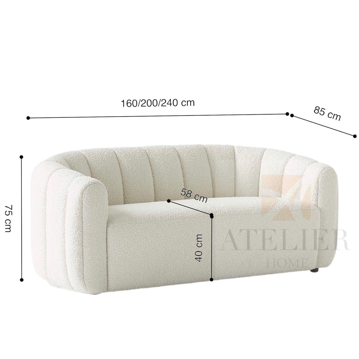 Home Atelier Kenston Boucle Curve Sofa