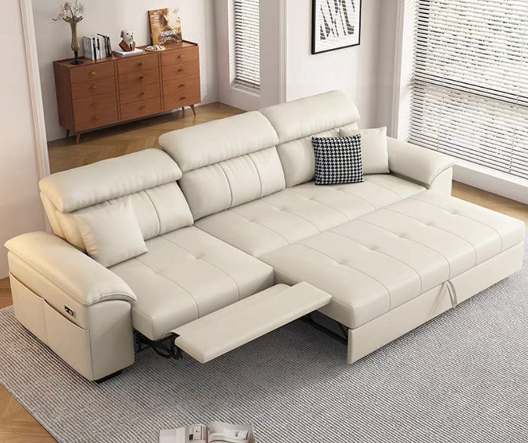 Home Atelier Koma Scratch Resistant Leather Electric Recliner Sofa Bed