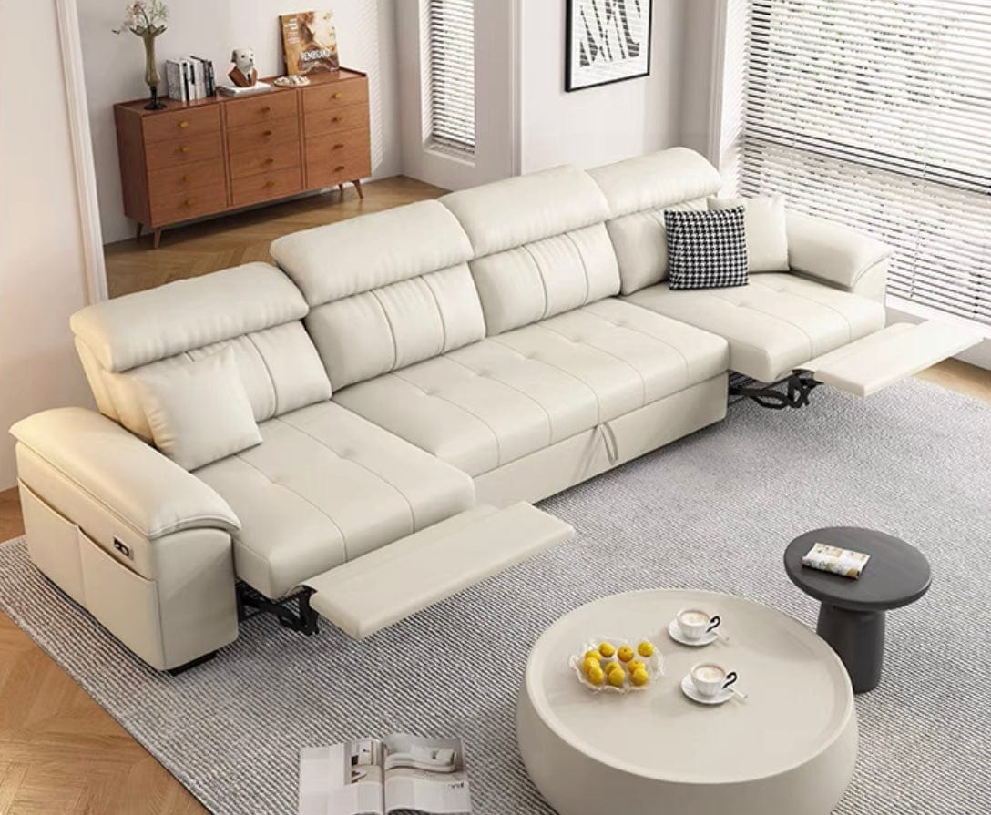 Home Atelier Koma Scratch Resistant Leather Electric Recliner Sofa Bed