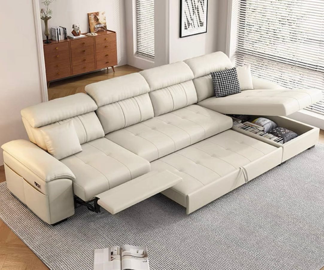 Home Atelier Koma Scratch Resistant Leather Electric Recliner Sofa Bed