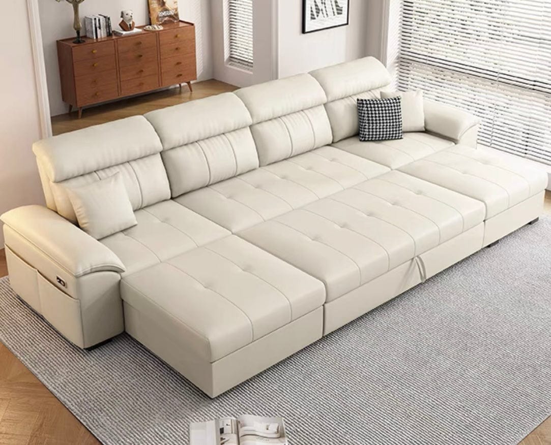 Home Atelier Koma Scratch Resistant Leather Electric Recliner Sofa Bed