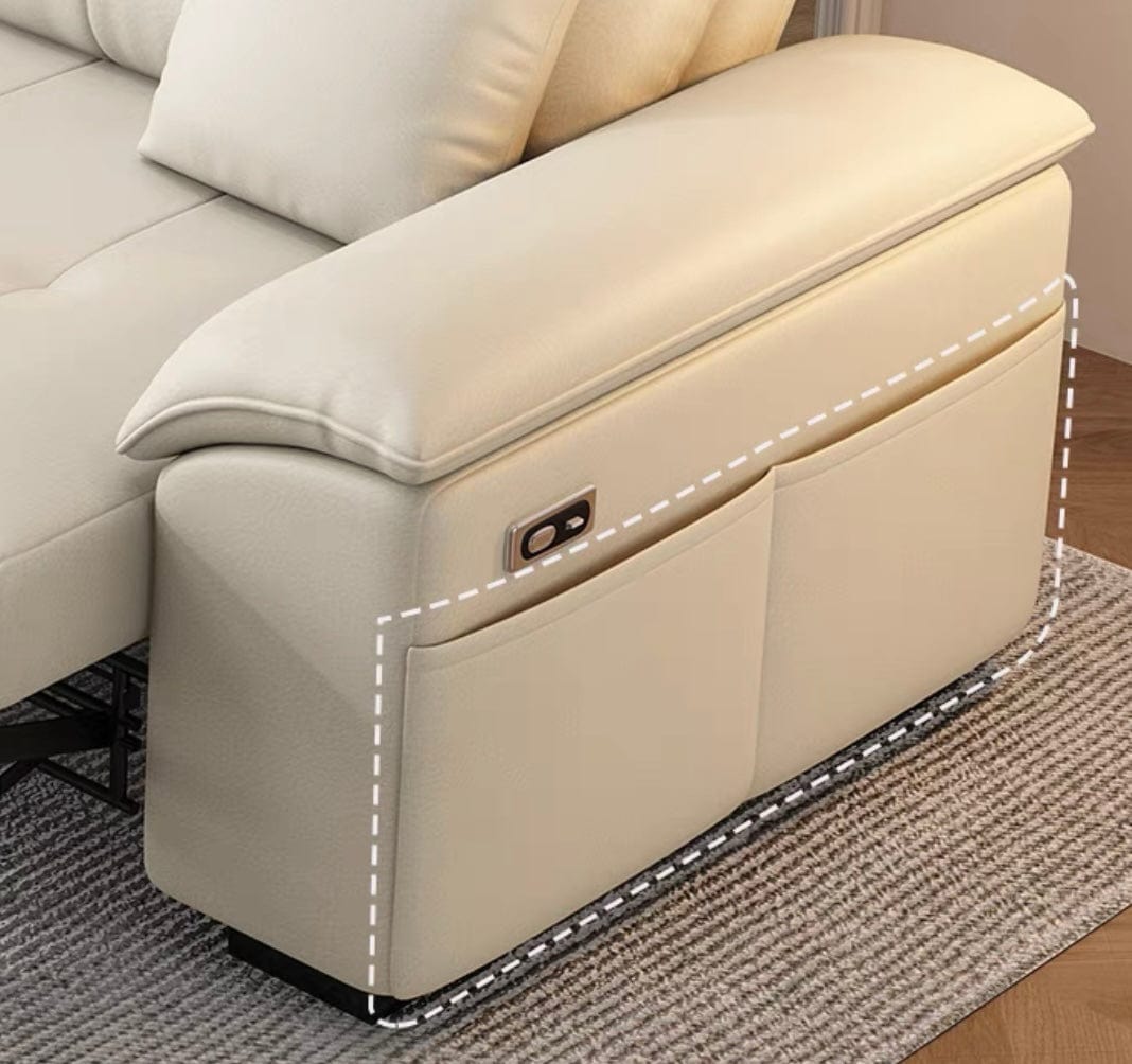 Home Atelier Koma Scratch Resistant Leather Electric Recliner Sofa Bed