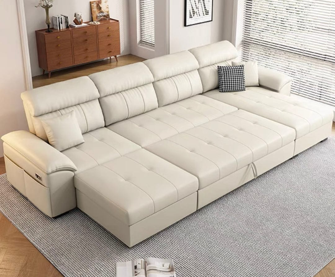 Home Atelier Koma Scratch Resistant Leather Electric Recliner Sofa Bed