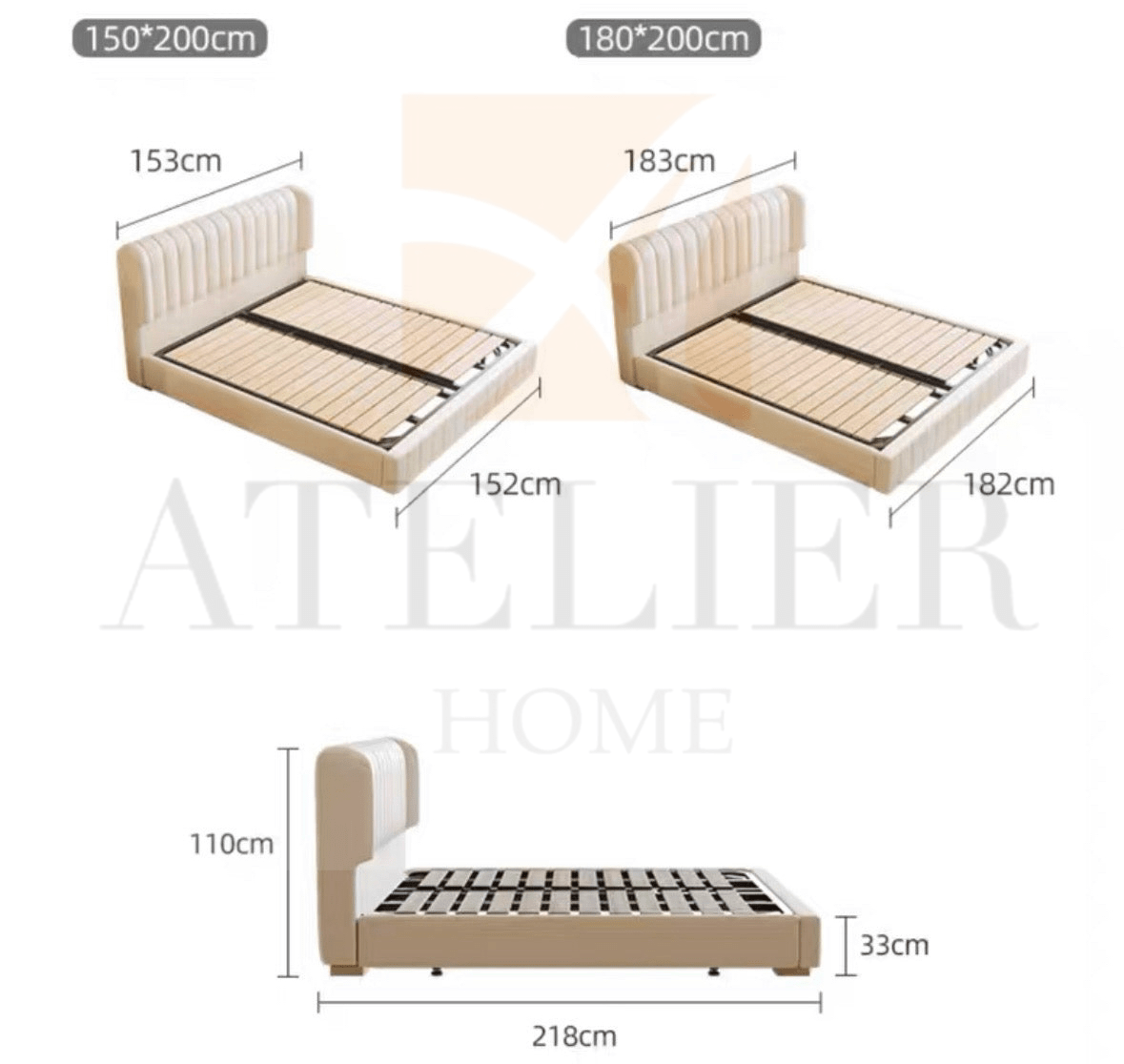 Home Atelier Kozen Leather Bed Frame